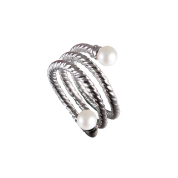 Anillo de compromiso con perlas de agua dulce Twist Ring